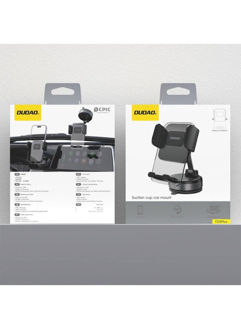 DUDAO F24PLUS Car Holder with Suction Cup for Dashboard, Black