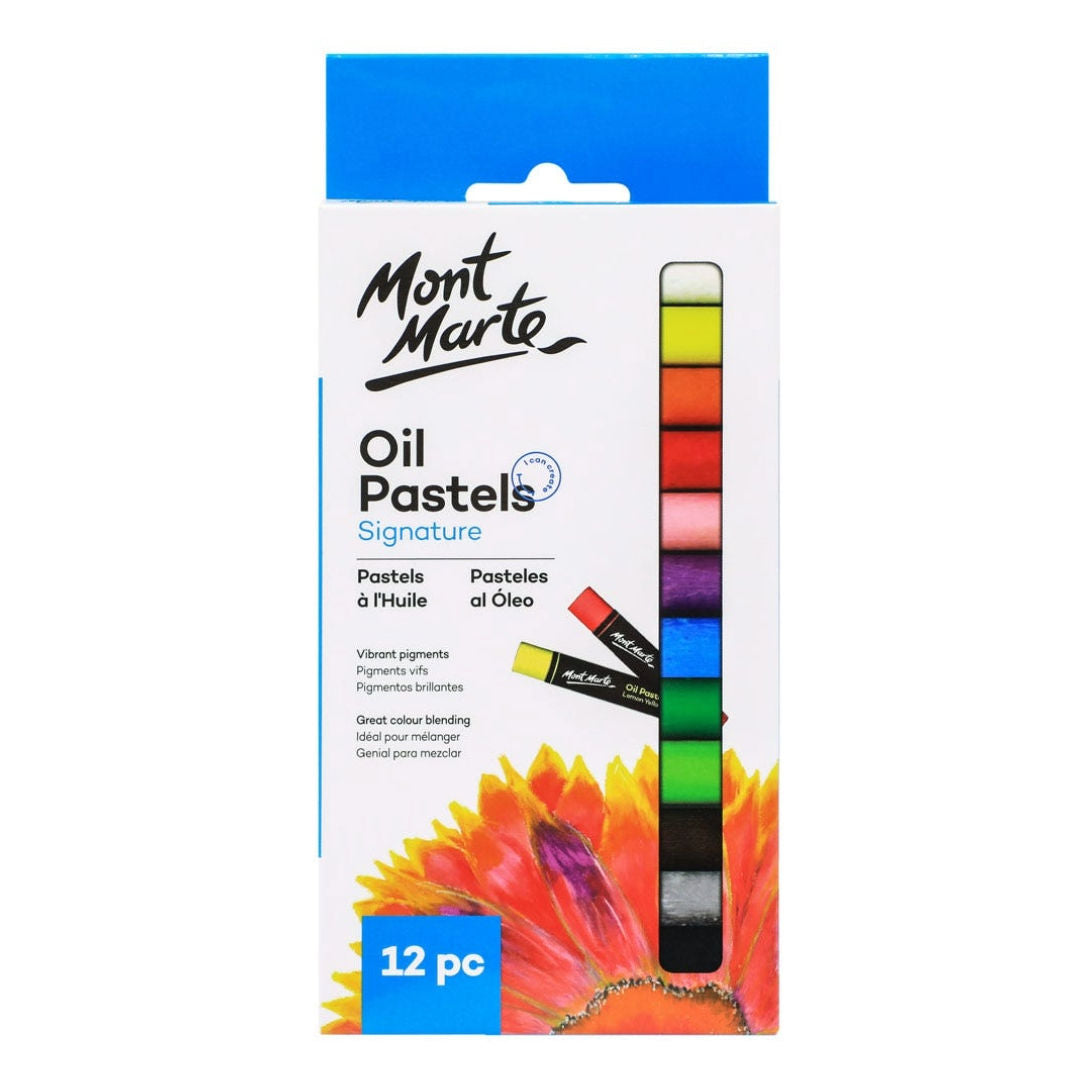 Mont Marte 12-Pieces Oil Pastels, MMPT0013