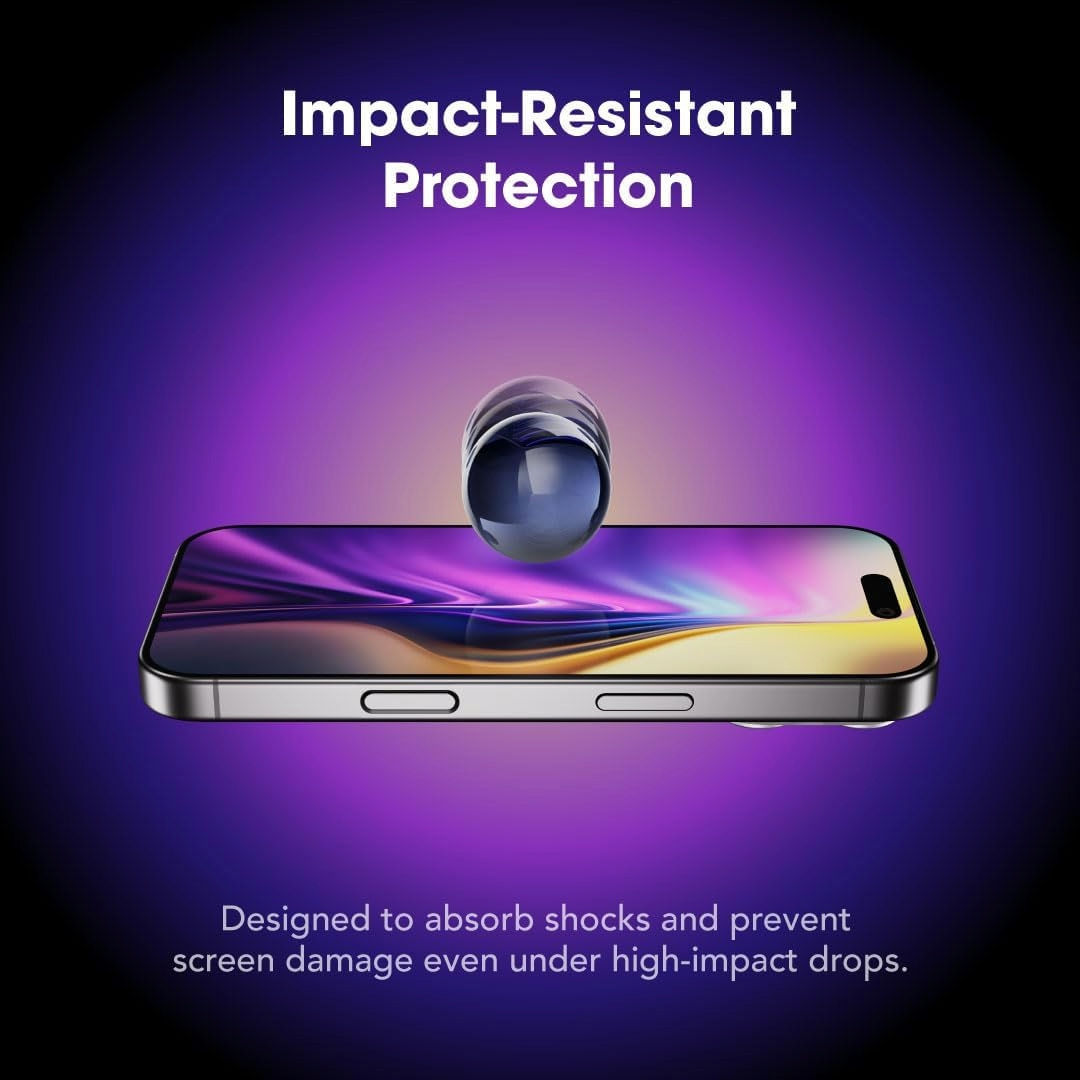 Blupebble Graphene Rock Series  2.5D Tempered Glass For iPhone 17, Screen Protector, Clear