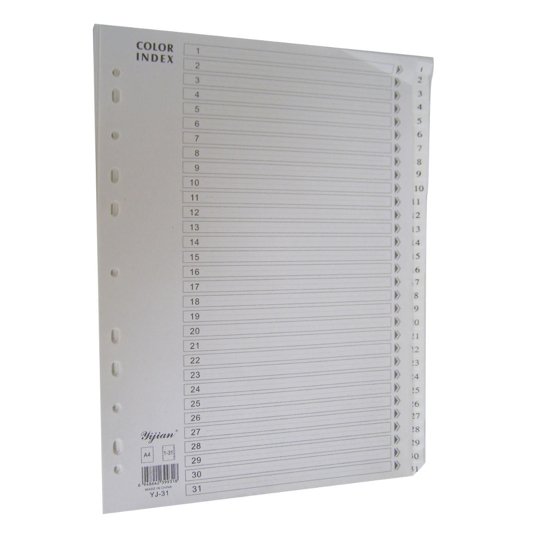 RSC Premier A4 PVC Divider, 1–31 Colour, D16-327