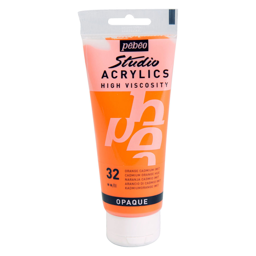 Pebeo Acrylic Paint, Cadmium, 100 ml