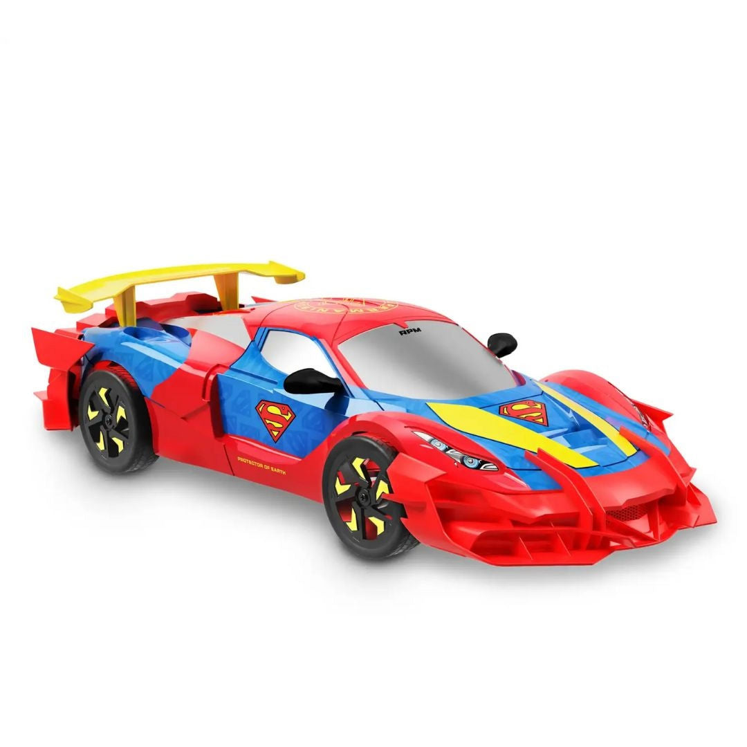 DC Superman Ultimate Metropolis City Armoured Racer RC Car, 1:10, Red/Blue, For Age 3+ Years