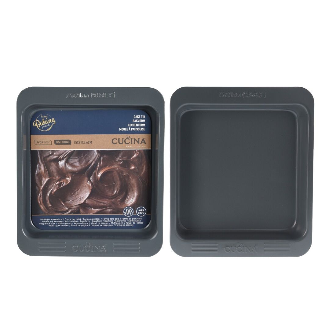 Loaf Tin Carbon Steel with Innotek-Xynflon Coating, Grey, 25x21x3.6cm