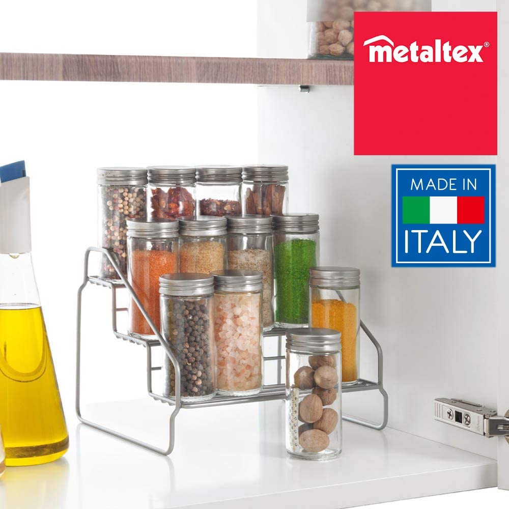 Metaltex Steppo 3-Tier Spice Rack, Silver