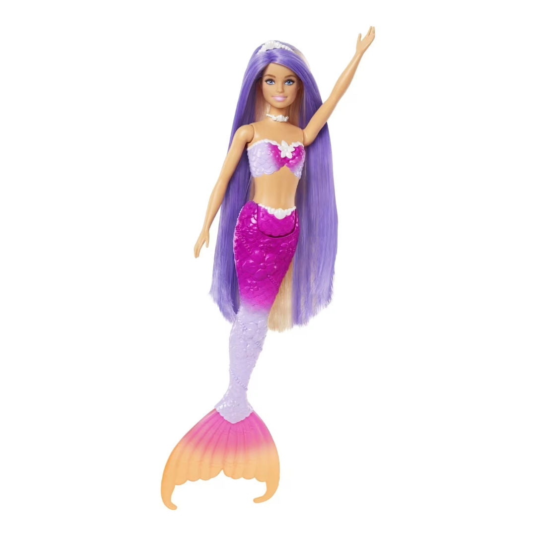 Barbie Malibu Color Changing Mermaid Doll with Accessories, 3+ Years