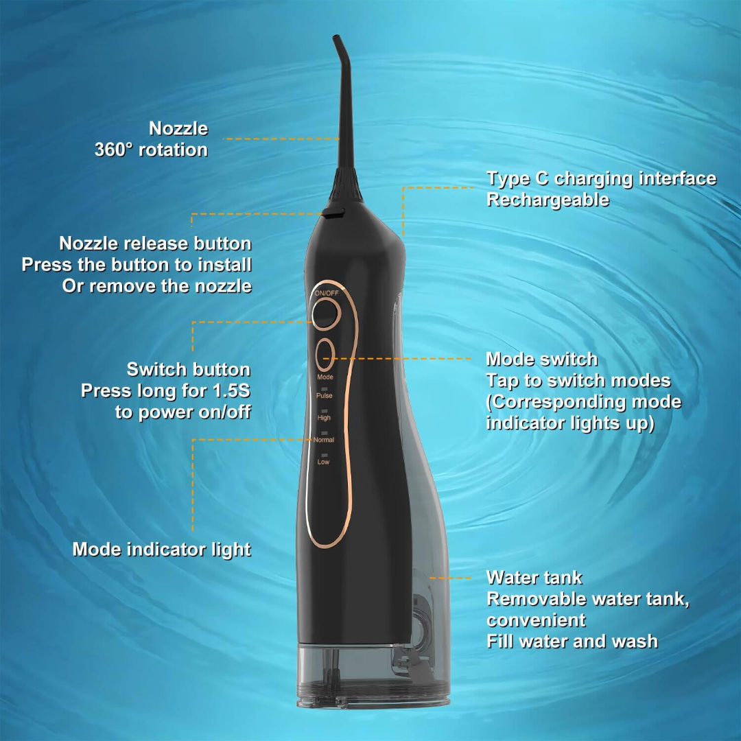 EPICARMA Combo Electric Toothbrush and Oral Irrigator, Black