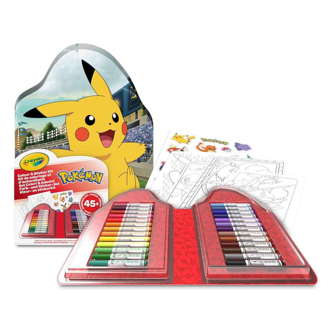 Crayola PoKeMoN Colour & Sticker Kit, 45+ Pieces