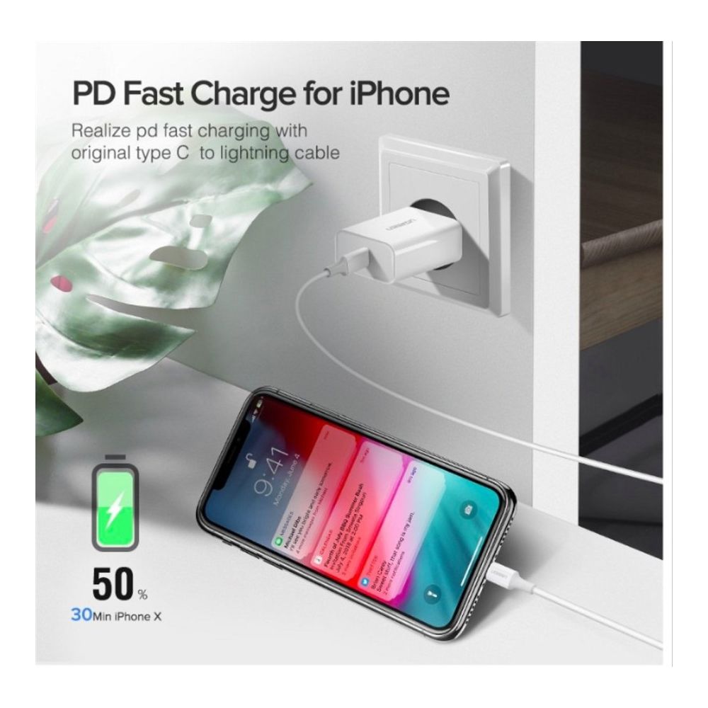 UGREEN CD137 20W USB-C Power Delivery Wall Charger, EU Plug, Fast Charging Adapter