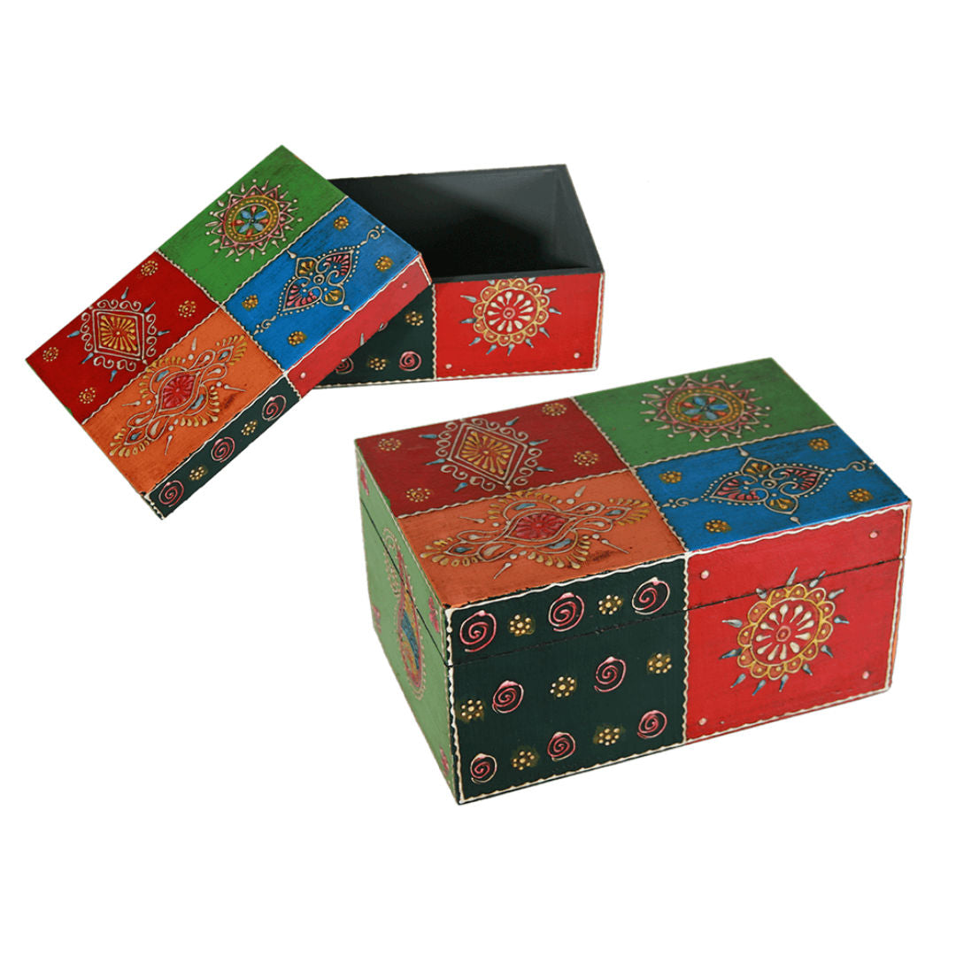 The Blue Indian Wooden Box Handmade, 230052/230054