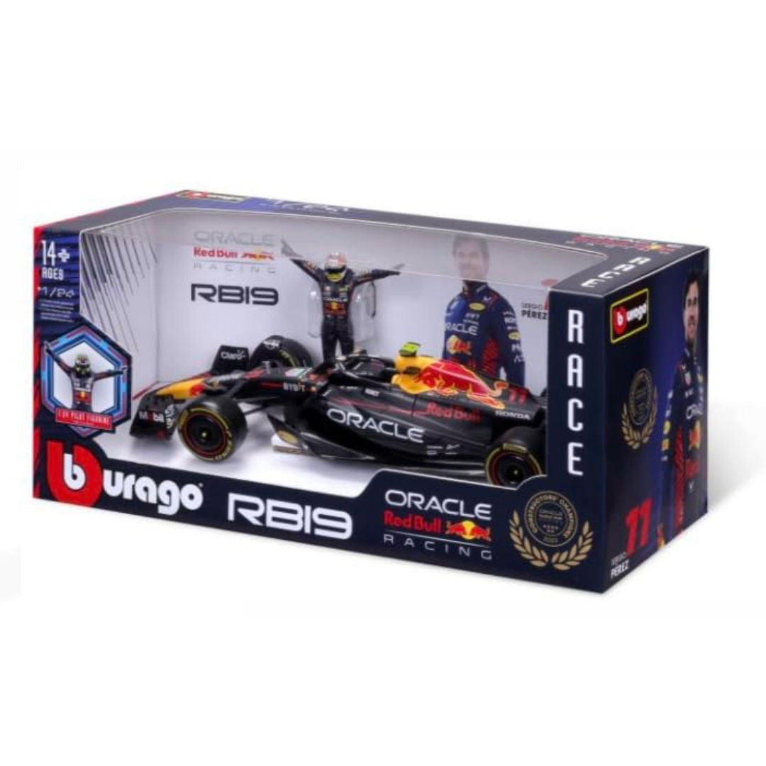Bburago Race F1 2023 Oracle Red Bull RB19 #11 Sergio Perez Die-cast Car with Pilot Figure (1:24), 14+ years