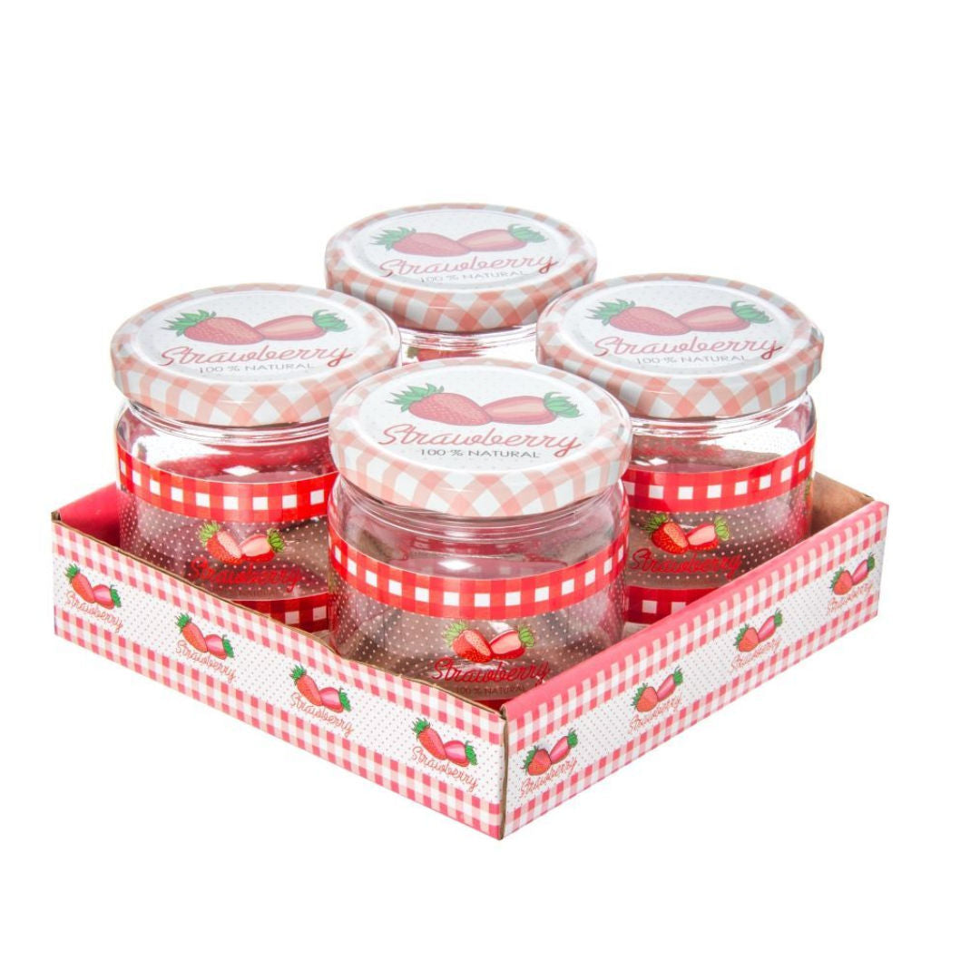 Herevin Glass Jar Set With Metal Lid, 4 Pieces
