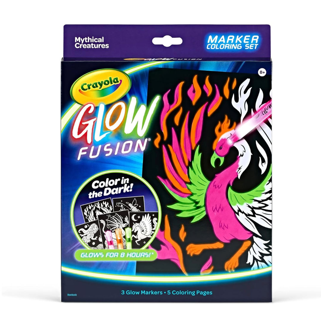 Crayola GLOW FUSION, Mythical Creatures Marker Coloring Set