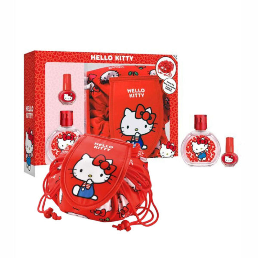 Air-Val Sanrio Hello Kitty and Friends Hello Kitty Eau de Toilette & Make-Up Bag Gift Set, 3 Pieces, 3+ Years