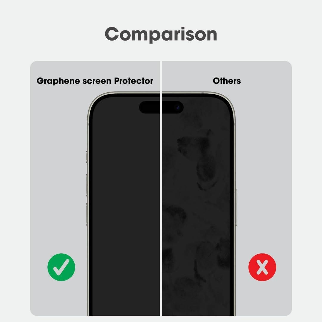Blupebble Graphene Rock Series  2.5D Tempered Glass For iPhone 17, Screen Protector, Clear
