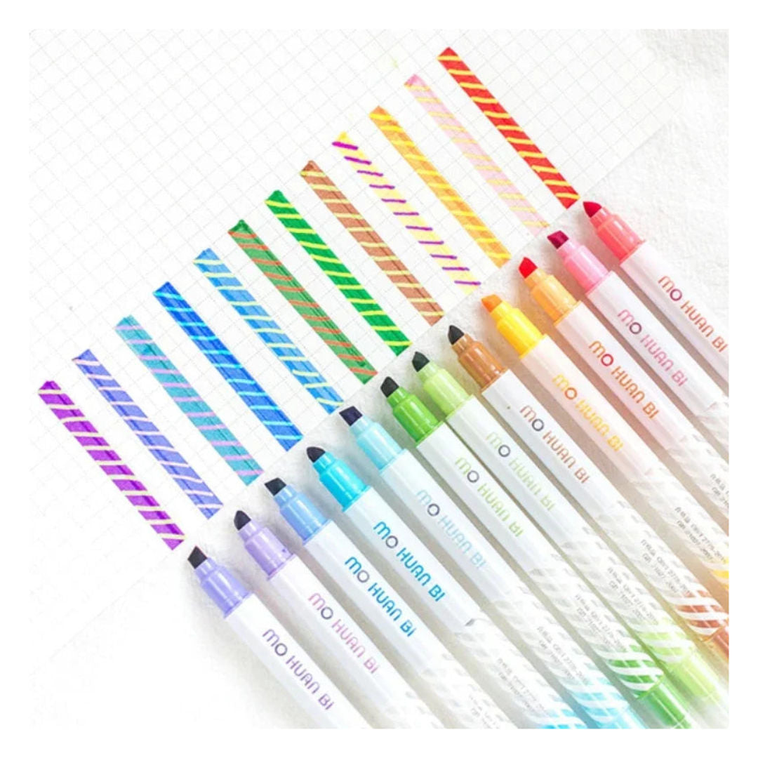 RSC Magic Color Marker, Twin Head Set, 12 Pieces, P21-214