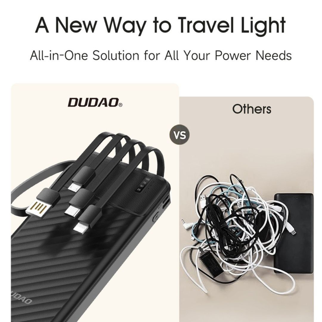 DUDAO K11 Multi Gunctional Power Bank 10000mAh, White