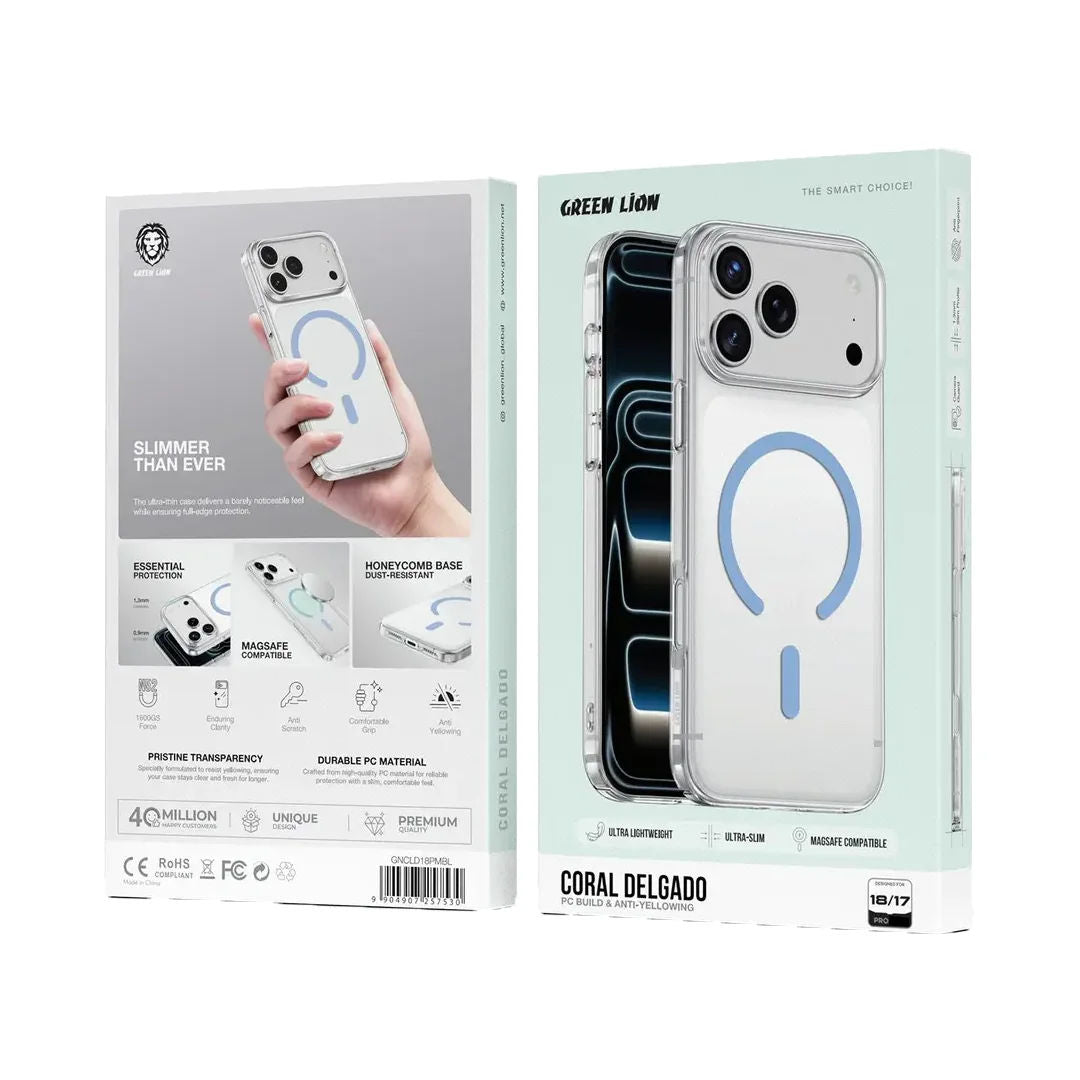 Green Lion Coral Delgado Ultra Slim & Lightweight for iPhone 18/17 Pro & 18/17 Pro Max