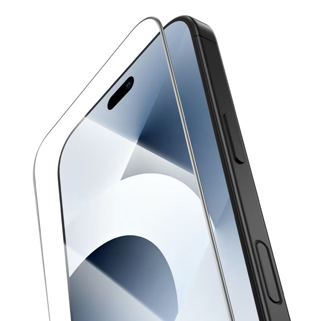 Hoco A43 Stainless Steel Frame Full Screen HD Tempered Glass for iPhone 18 Pro Max, iPhone 17 Pro Max, HD & High Transparency, Stainless Steel Frame