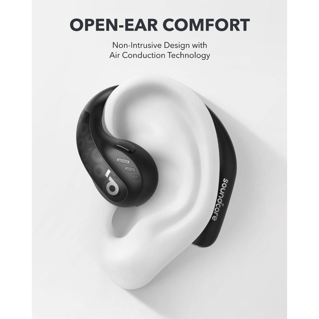 Anker Soundcore AeroFit Pro Open-Ear Wireless Earbuds with Spatial Audio & Neckband, Black