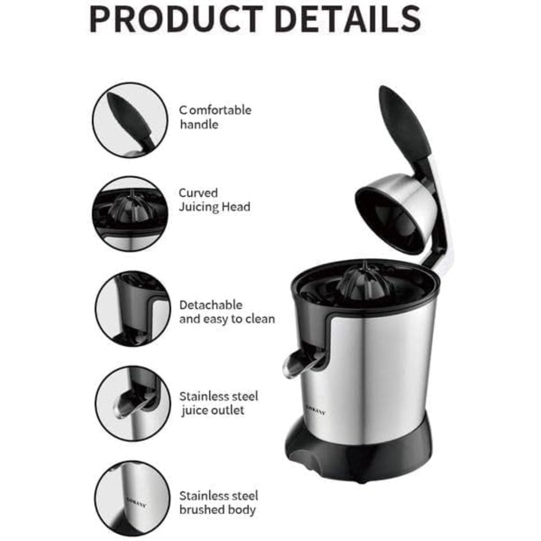 RSC Sokany 350W Citrus Juicer Electric Juicer for Orange & Lemon, JE-651E, P24-337