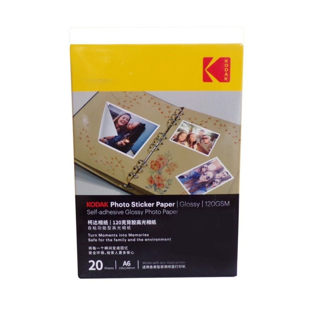 Kodak Glossy Photo Sticker Paper, 120gsm