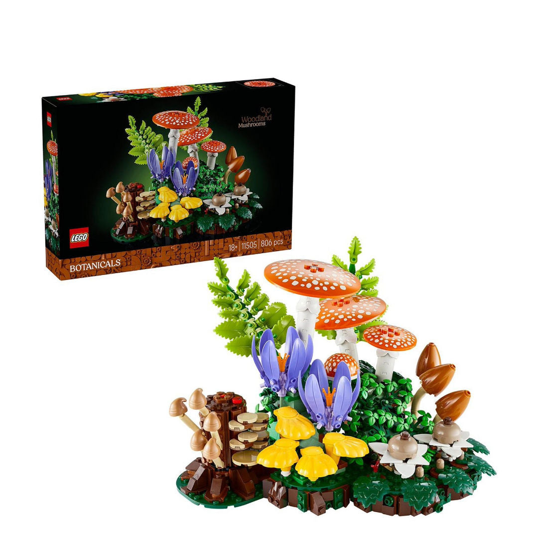 LEGO Botanicals Woodland Mushrooms Décor Building Toy Set