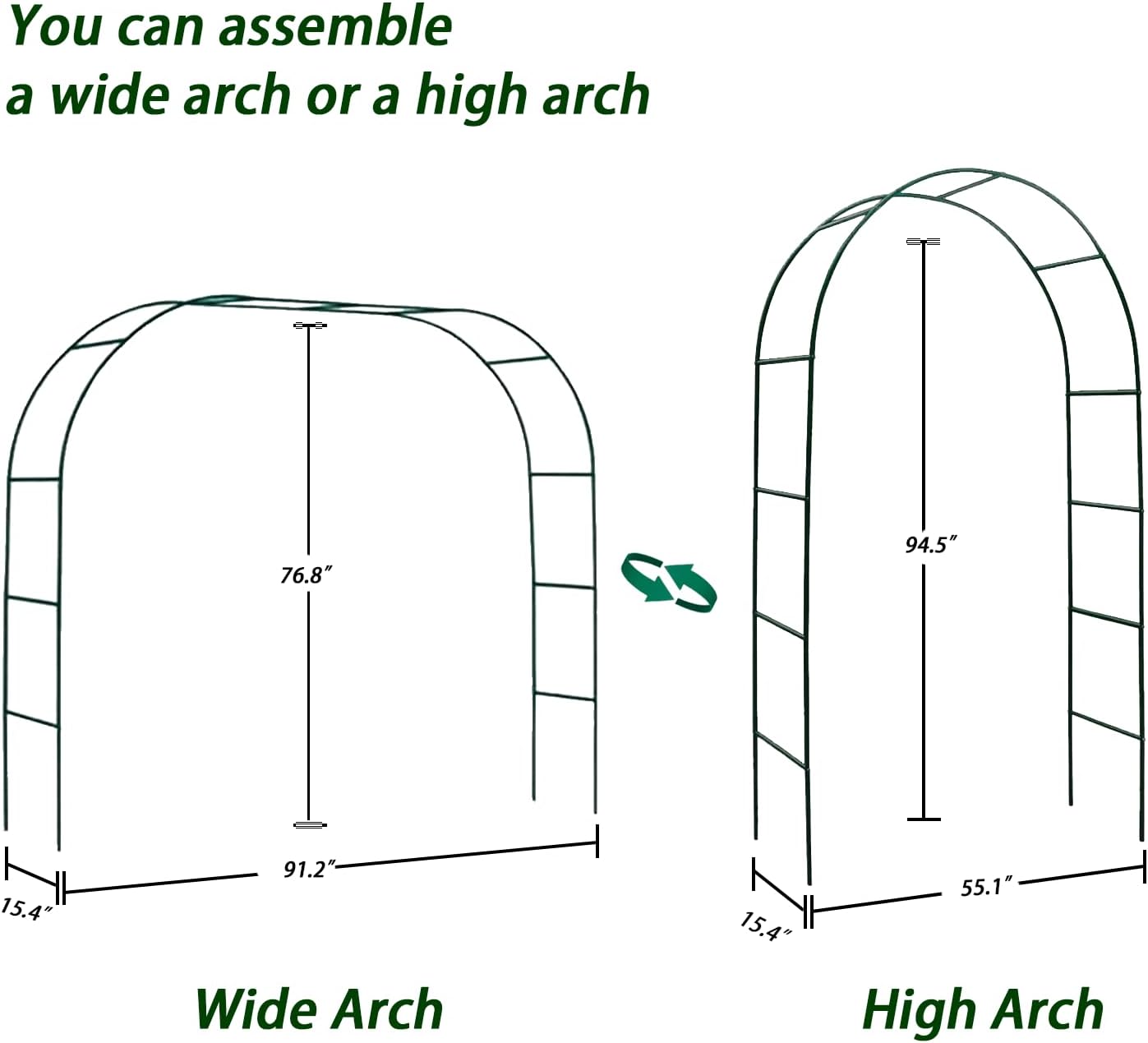 Garden Metal Arch 240×140cm for Climbing Plants, Wedding Decoration and Outdoor Lawn Backyard Decoration