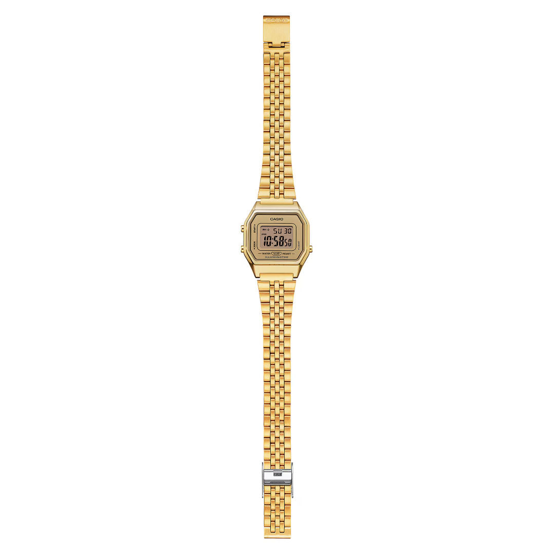 Casio Women's Digital Gold Dial Watch, LA680WGA Series