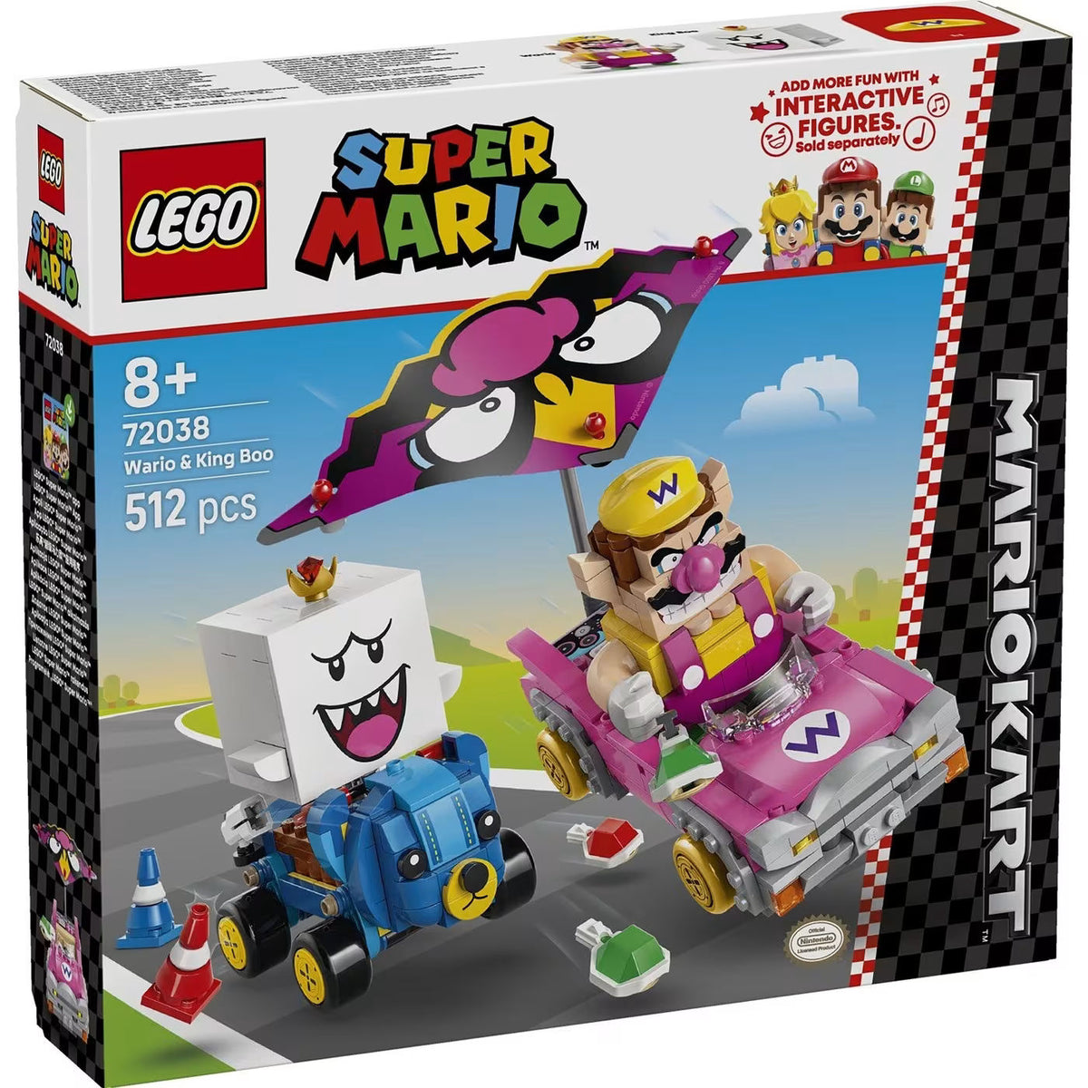 LEGO Super Mario Kart Wario & King Boo Building Set for Ages 8+, 512 Pieces