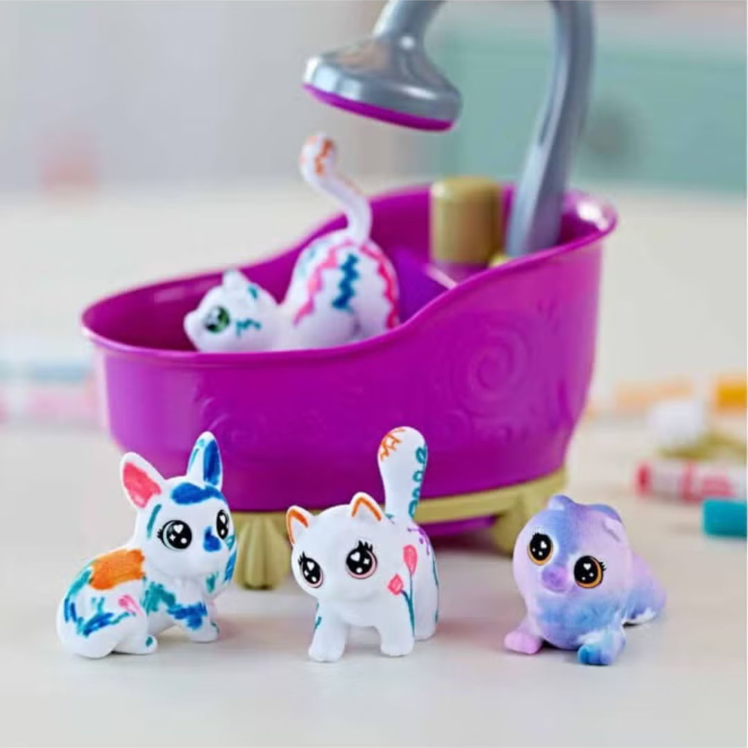 Crayola SCRIBBLE Scrubbie, Pets Tub Playset & 6 Washable Markers
