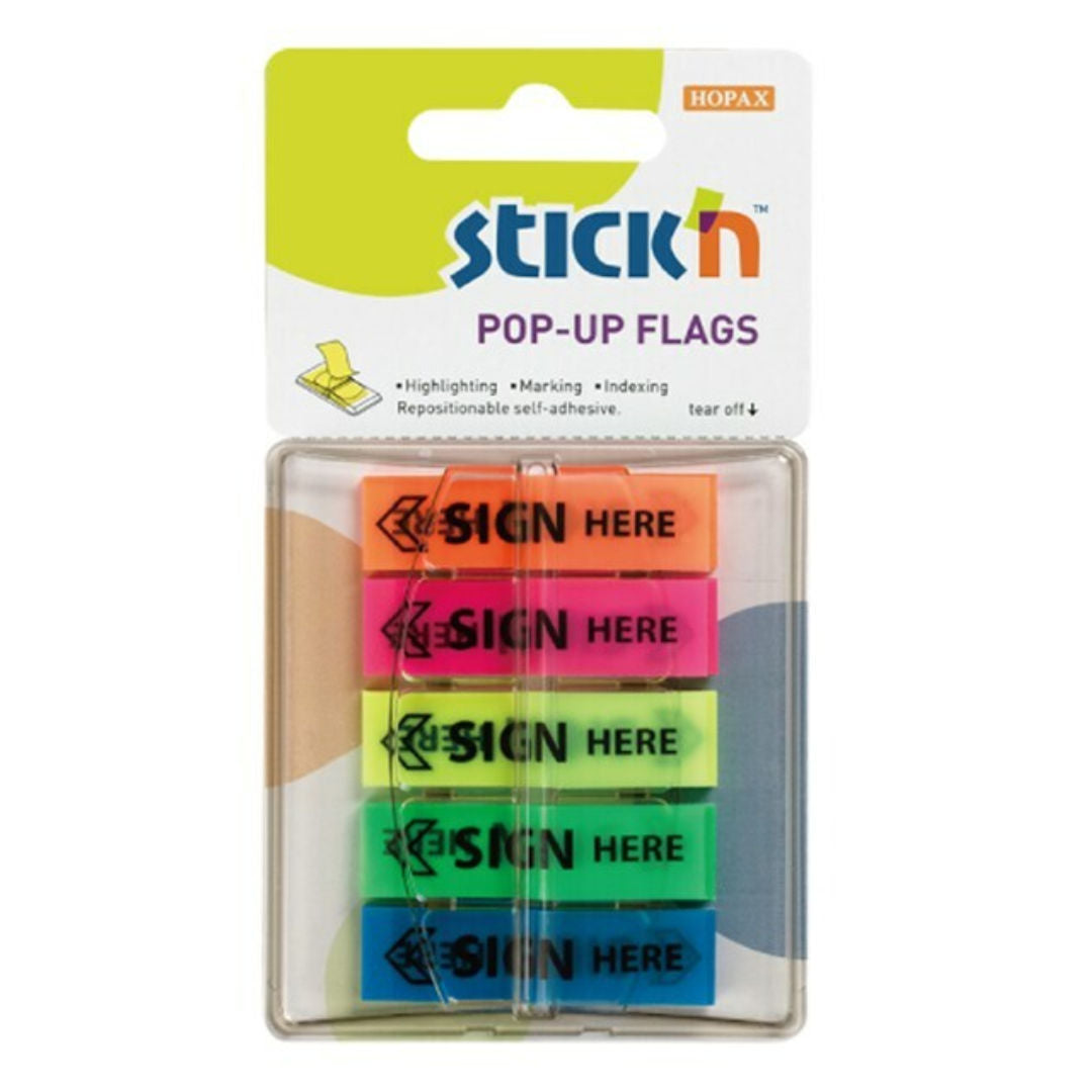 Stick’n 5 Pads Pop-Up Flags Sign Here, 150 Sheets, 26004