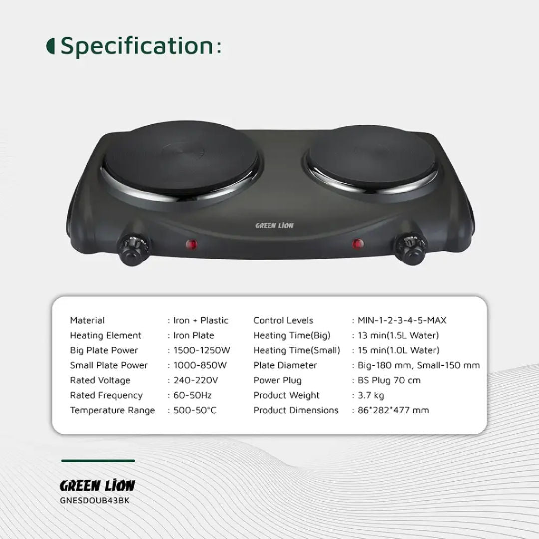 Green Lion Electric Stove, Black
