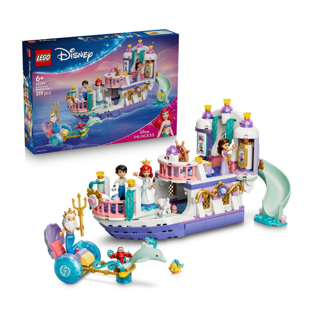 LEGO Disney Ariel's Royal Wedding Boat Building Set, For Age 6+ Years