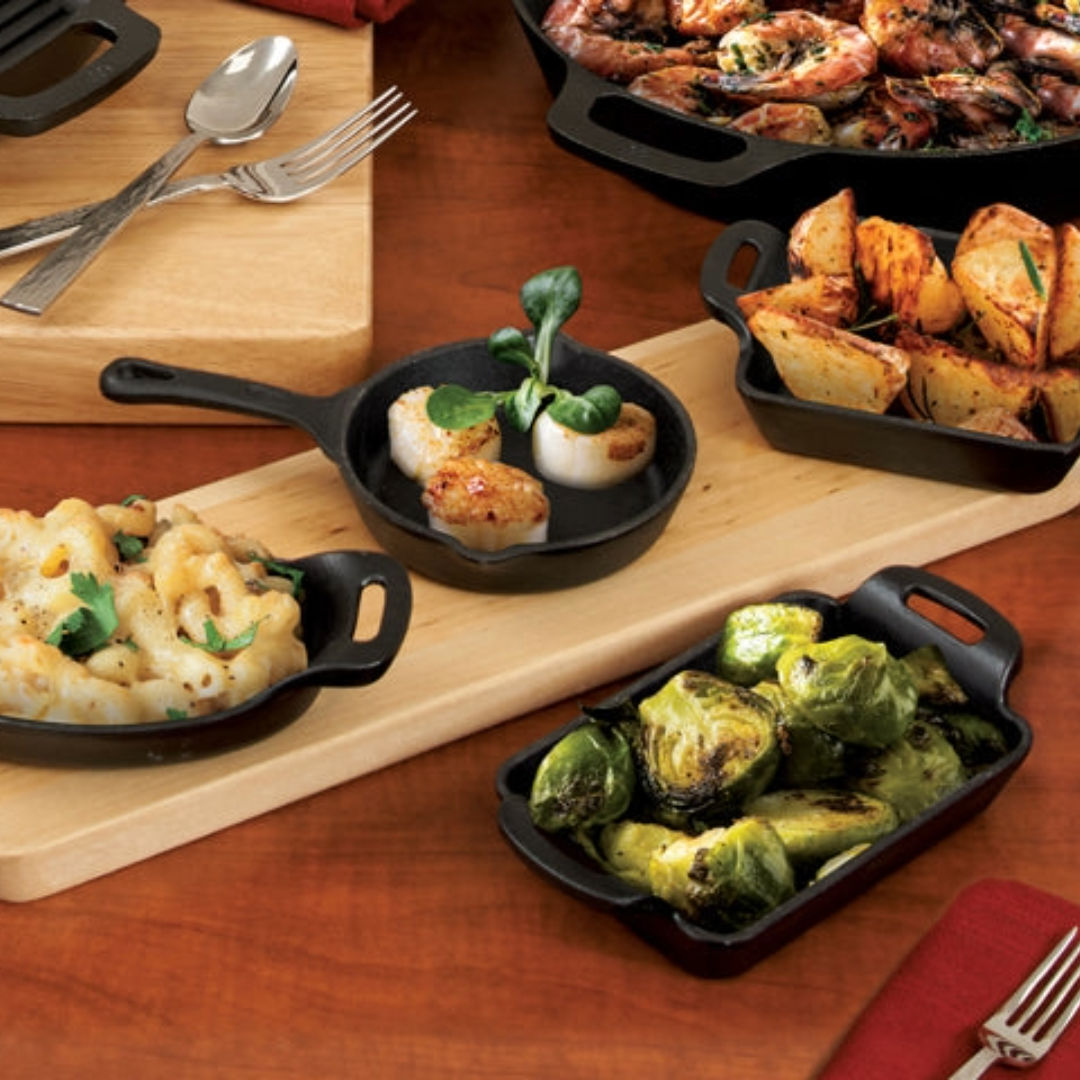 Winco FireIron Mini Cast Iron Round Server