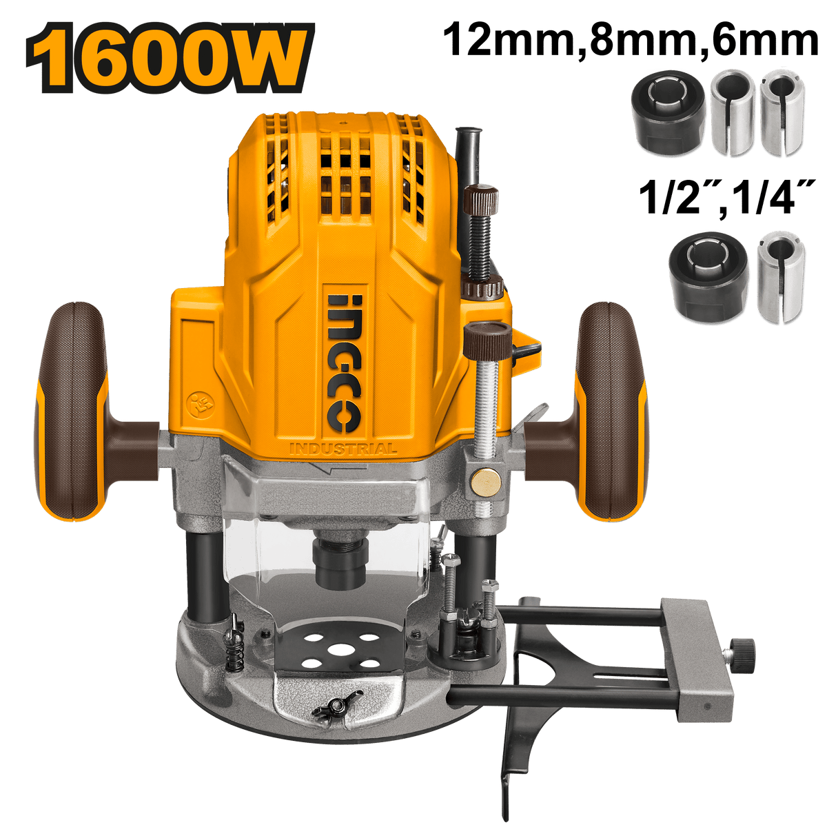 INGCO Electric Router 1600W Wood Trimmer with Accessories