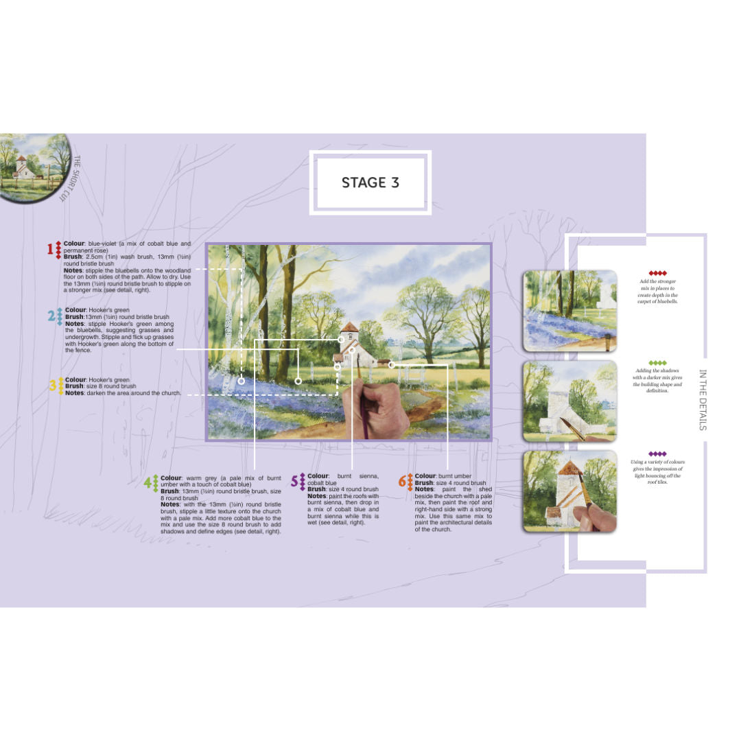 Search Press Country Scenes Paint Pad Poster Creative Painting & Art Activity Book