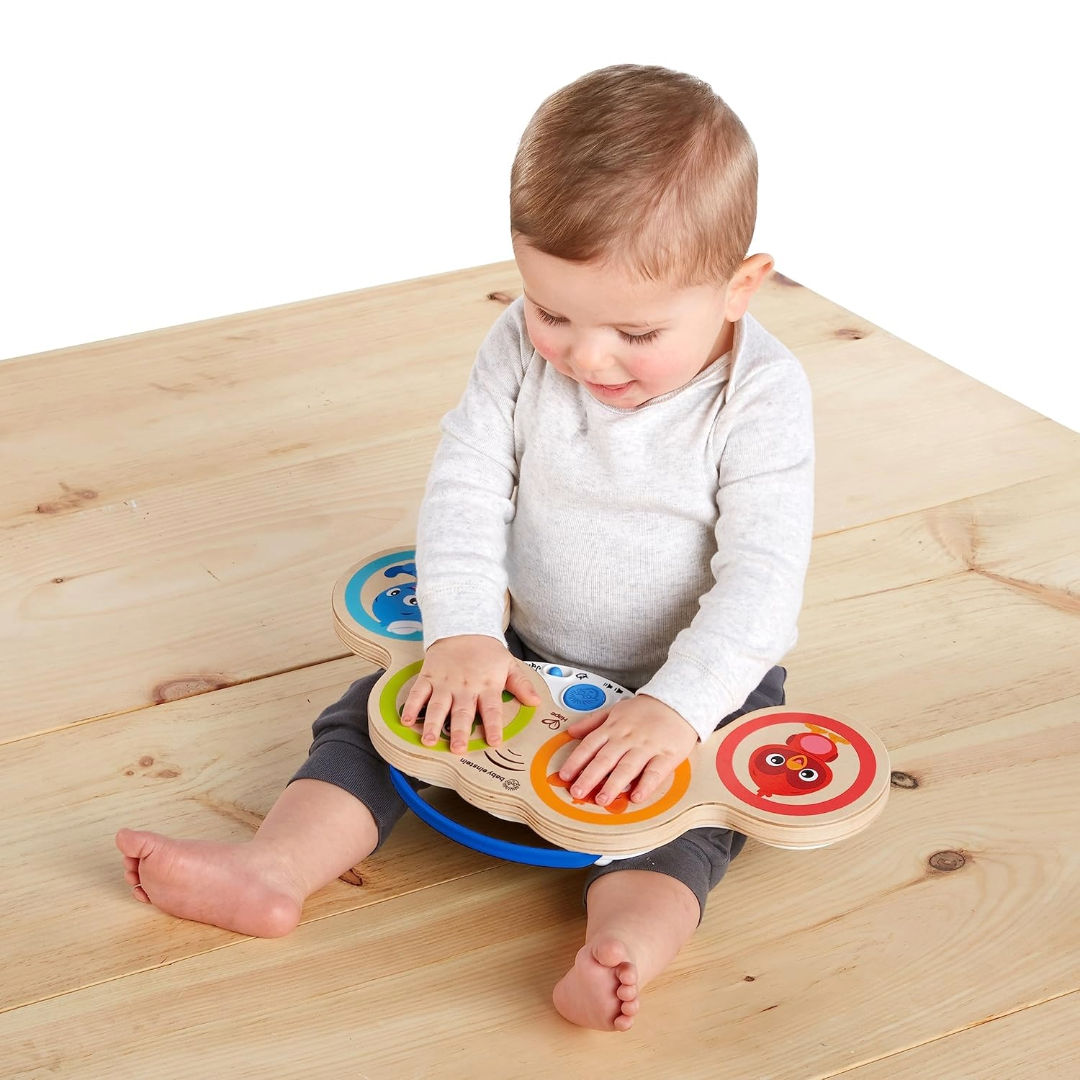Baby Einstein Hape Magic Touch Drums Wooden Musical Toy, 6 Months+