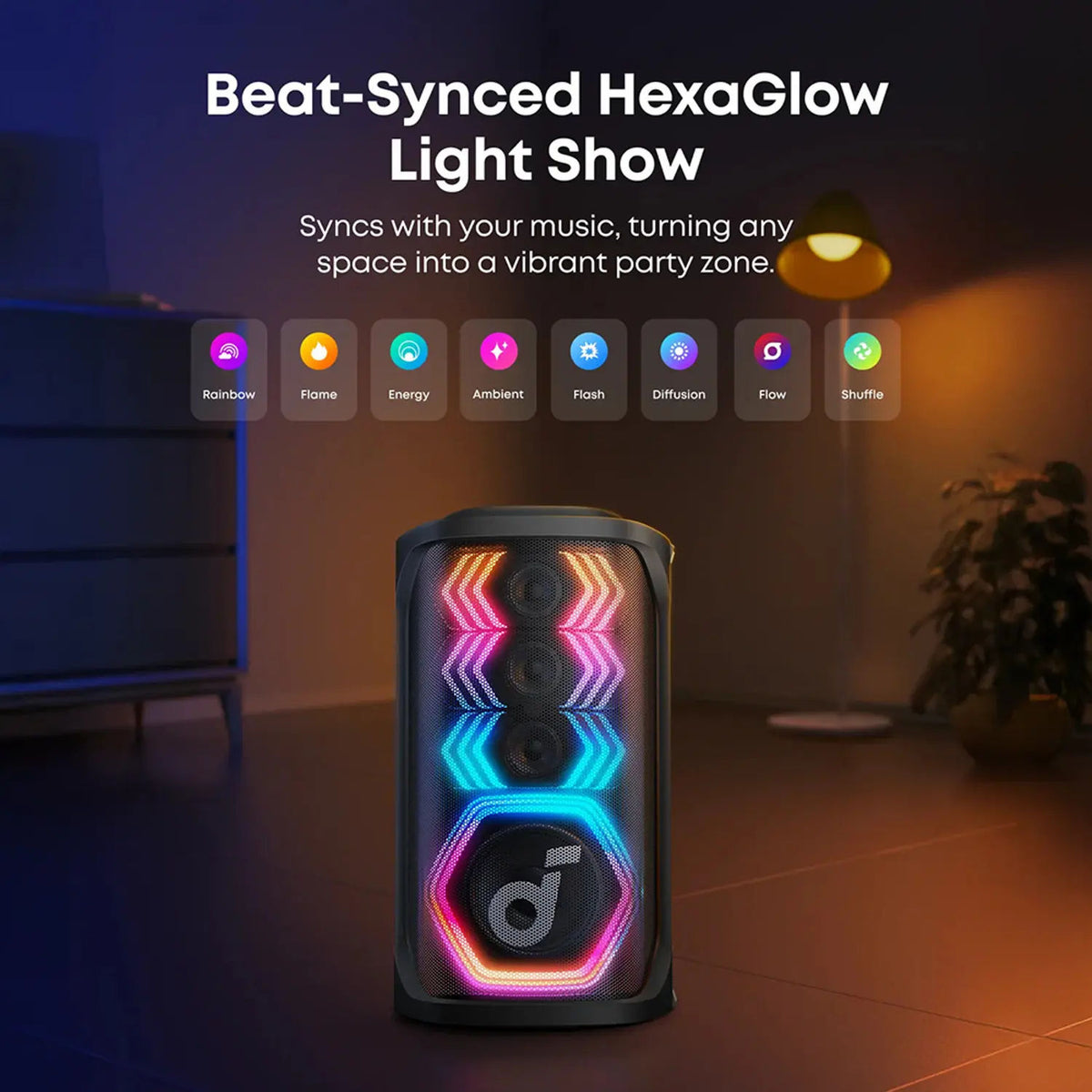 Anker Soundcore Rave 3S Bluetooth Party Speaker with Wireless Mics, A31A3012