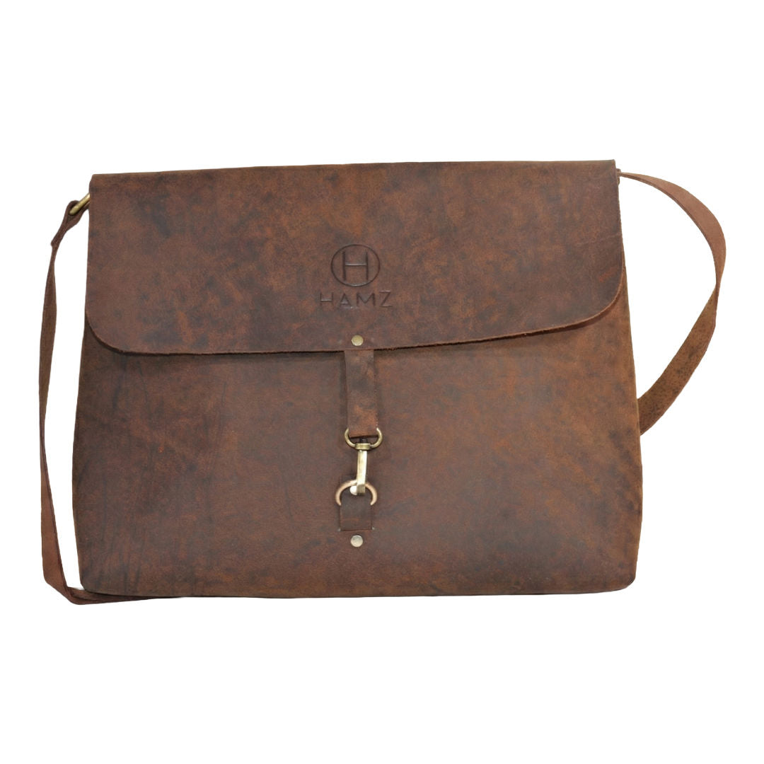 HMZ Premium Genuine Leather Sling Bag, Stylish Crossbody Everyday Carry Bag