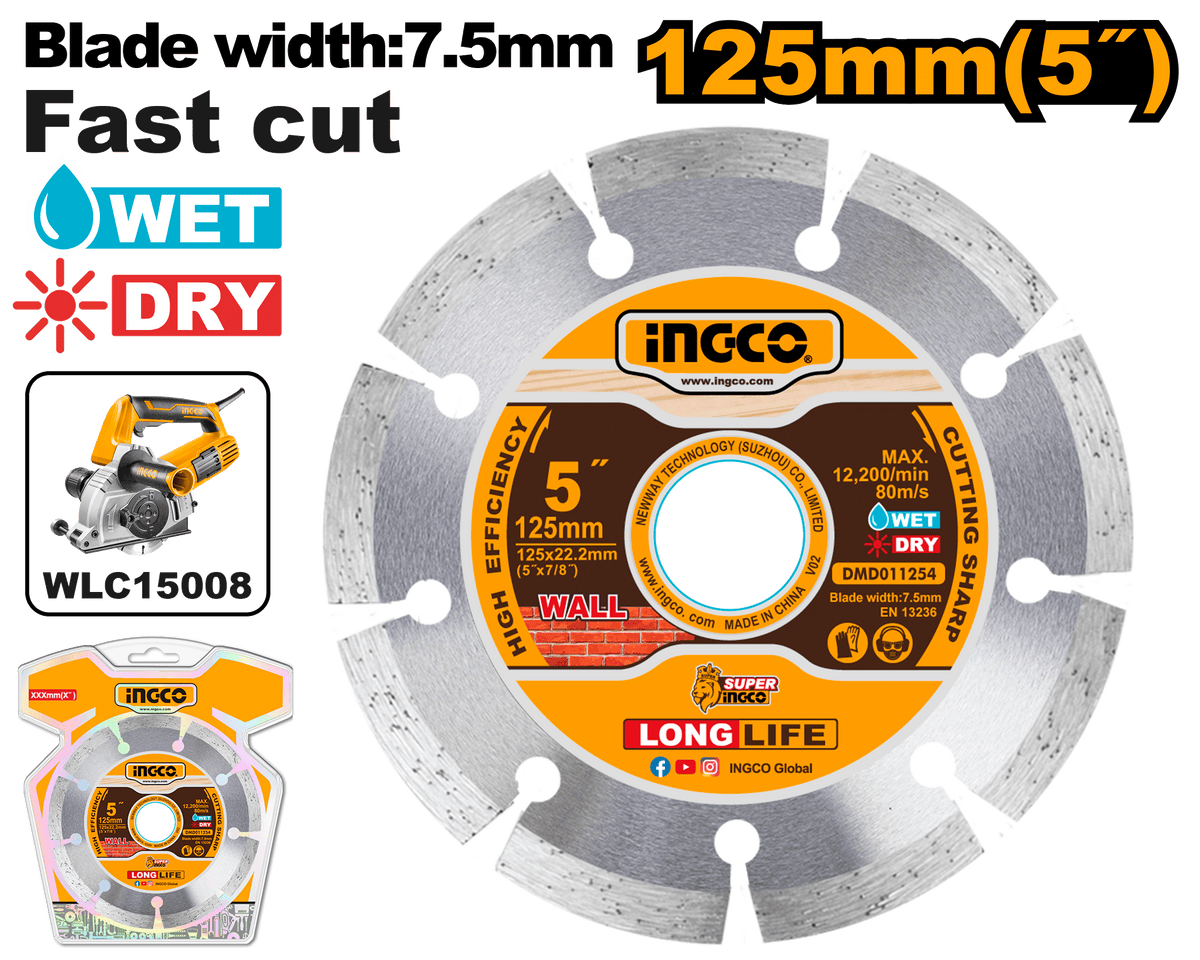 INGCO Diamond Cutting Disc 125mm Dry Cutting Blade