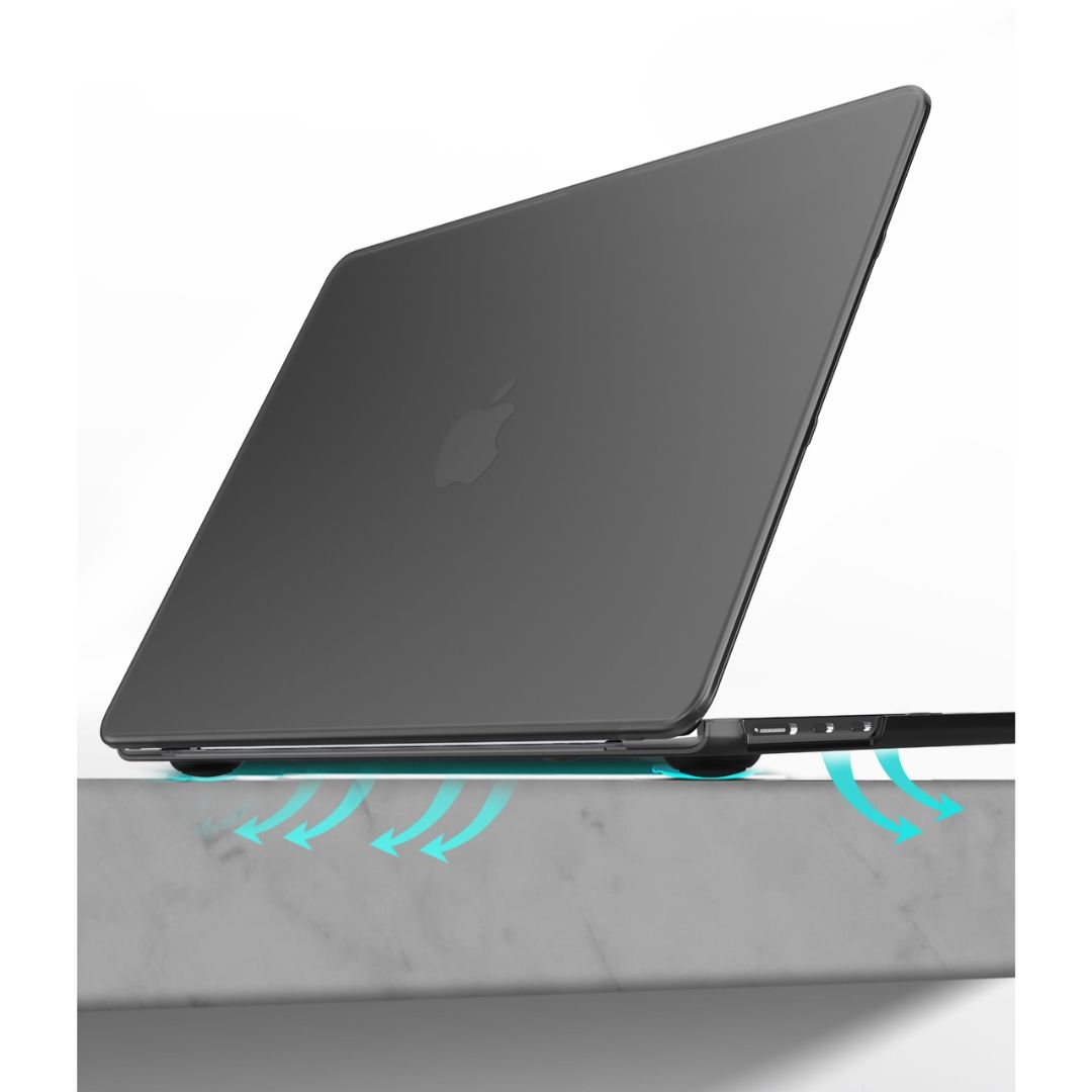 Infinyty Aerix Matte Hard Shell Laptop Case for MacBook Air 13 inch, Smoky Black