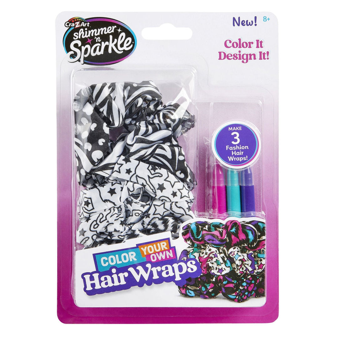 Cra-Z-Art Shimmer ’n Sparkle Color Your Own Hair Wraps Kit, Children Ages 8+