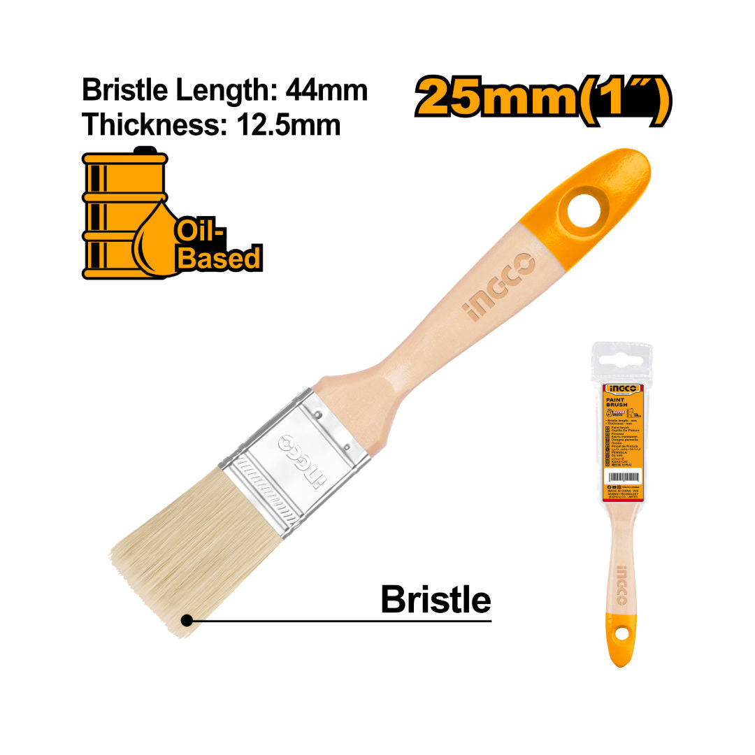 INGCO Paint Brush, Oil-based, Wooden Handle