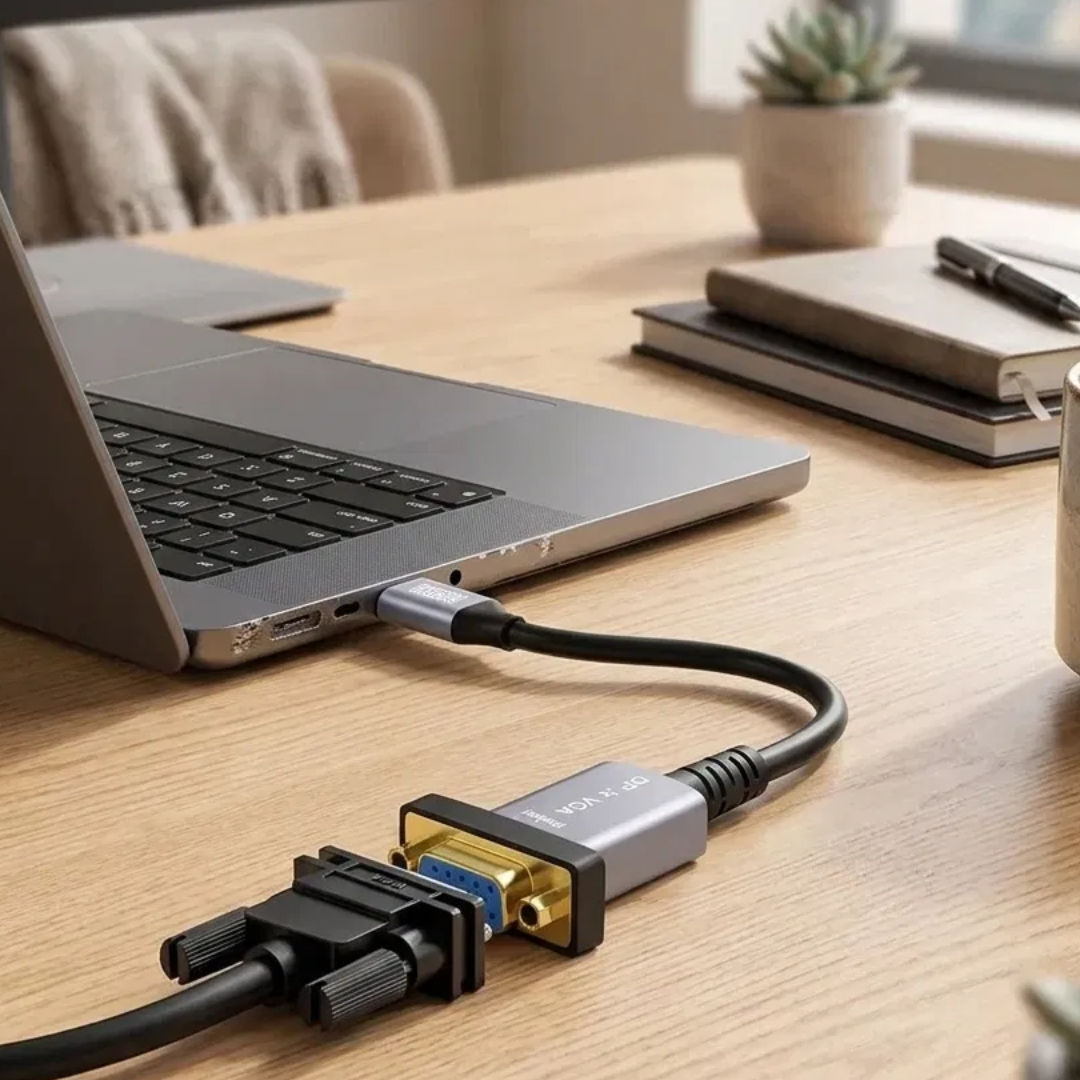 EPICARMA Full HD DisplayPort To VGA Adapter For Monitor And Projector Connection, Gray