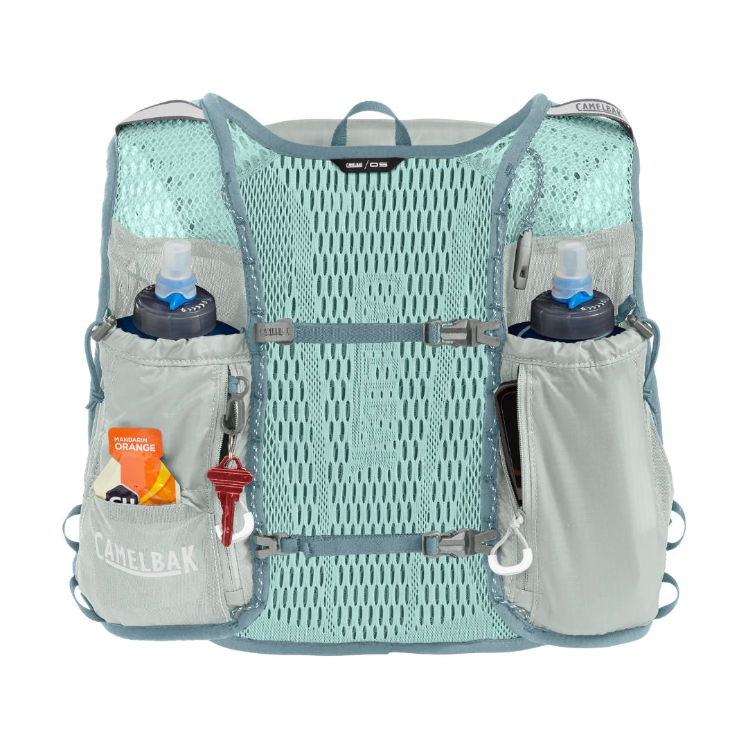 Camelbak Zephyr™ Pro Hydration Vest with Quick Stow™ Bottle, Pigeon/Blue Surf, 34oz