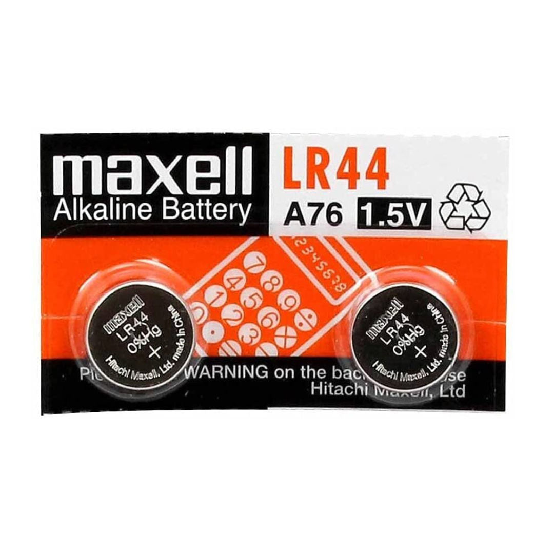 Maxcell LR44 A76, 1.5V, Alkaline Button Cell Battery, 2 Pcs