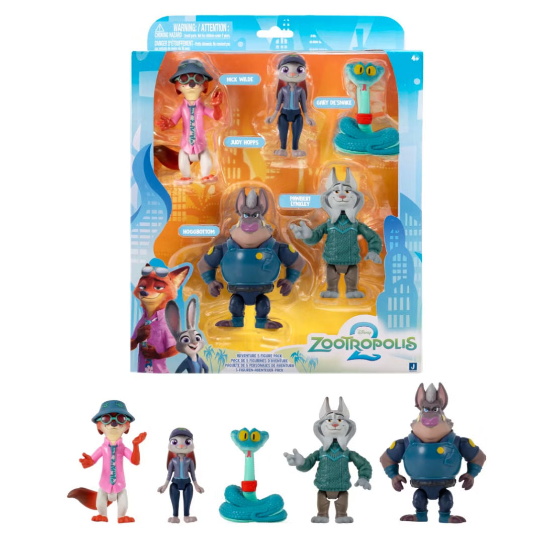 Disney Zootropolis 2 Adventure Figures Set, 7.62cm, Pack of 5, For Age 4+ Years