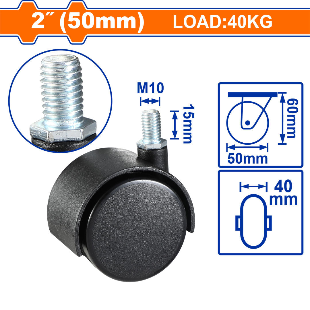 WADFOW Nylon Caster Wheels, Heavy-Duty PA Material, Multiple Mounting Options, With / Without Brake