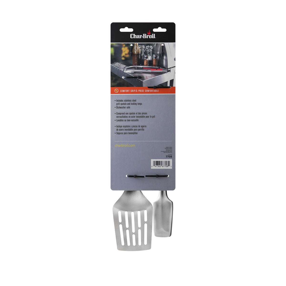 Char-Broil Comfort Grip BBQ Tool Set – 2 Pieces (Tongs & Turner)