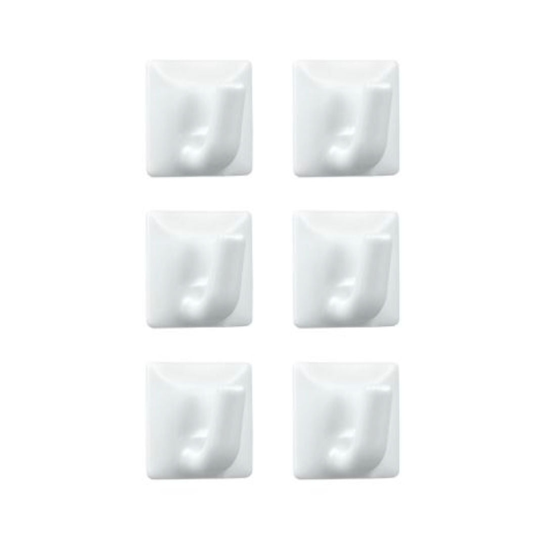 Metaltex Carre Adhesive Hooks, Set of 6